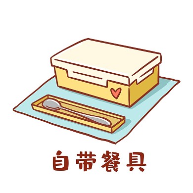 创意卡通自带餐具表情包