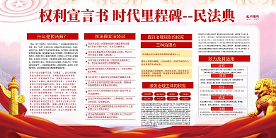 民法典法律红色简约展板