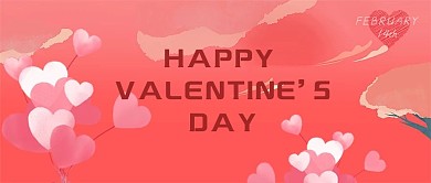 情人节快乐爱心气球粉色甜美浪漫公众号首图