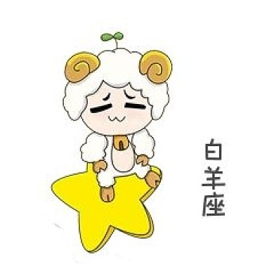 12星座白羊座卡通插画