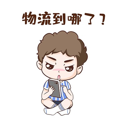 男孩查物流表情包
