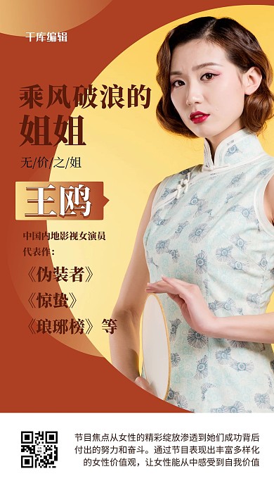 明星应援人物红色简约大气海报