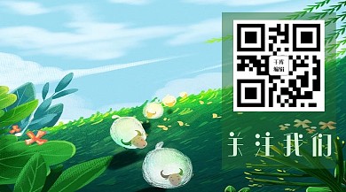 关注我们二维码绿色插画风景