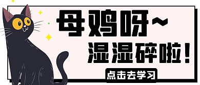 母鸡啊黑色猫咪白色手绘公众号首图