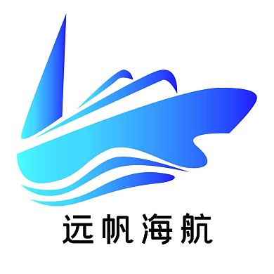 蓝色线条帆船LOGO