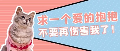 保护动物猫咪粉色商务风公众号首图