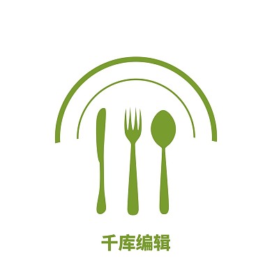 绿色简约圆形厨房logo