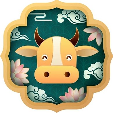 中式多色牛年新年喜庆图标icon23