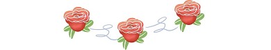 ：浪漫粉色手绘玫瑰花分界线
