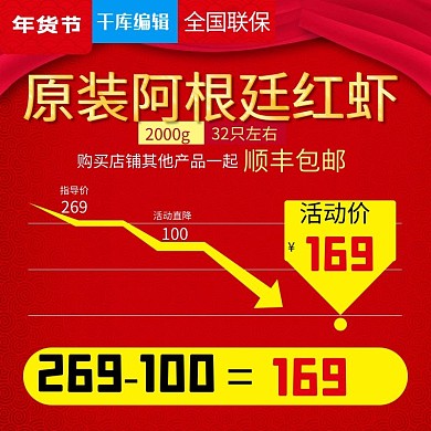 淘宝天猫红色大气风格美食价格趋势主图