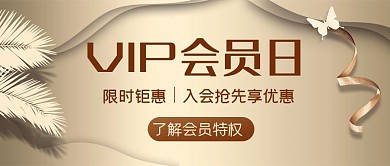 VIP会员日购物金色高端大气公众号首图