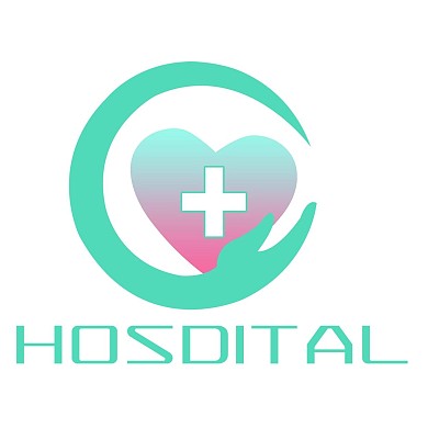 蓝色手托爱心医院LOGO