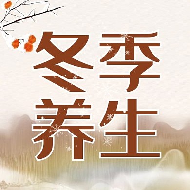 冬季养生雪花柿子树暖色中国风公众号次图