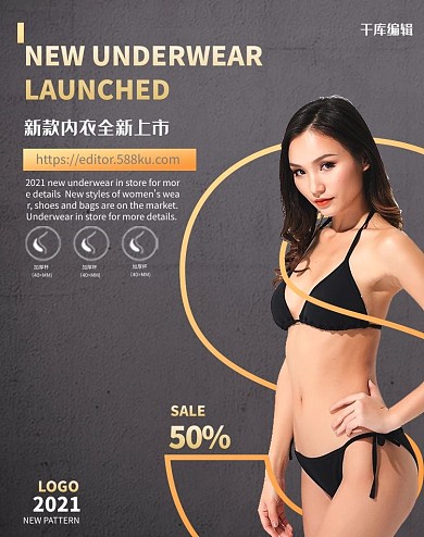 女士服饰内衣棕色简约电商banner