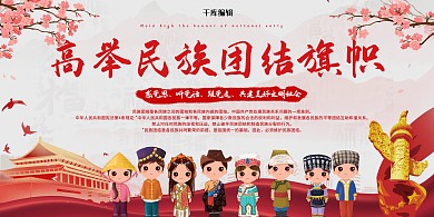 民族团结宣传红色板报展板