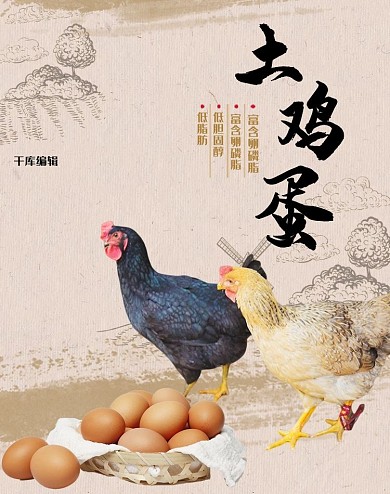 农家土鸡蛋生鲜电商竖版banner
