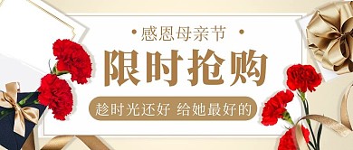 感恩母亲节限时抢购彩色简约公众号首图