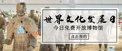 世界文化发展日开放博物馆彩色简约公众号首图