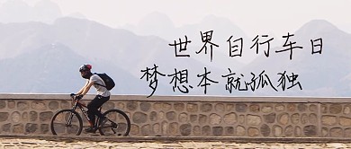 世界自行车日摄影图灰色商务风公众号首图