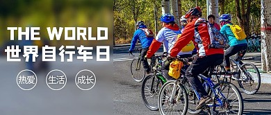 世界自行车日摄影图灰色商务风公众号首图