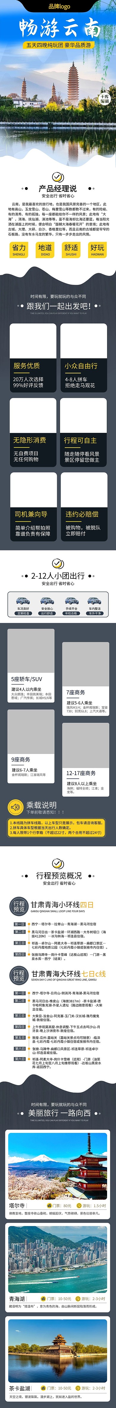 旅游周边畅游云南黄色清新简约电商详情页