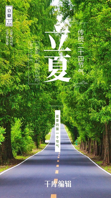 二十四节气立夏绿色摄影大气海报