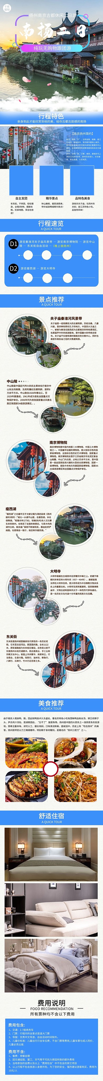 旅游南扬二日游蓝色清新风电商详情页