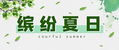 夏天叶子绿色简约公众号首图