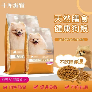 宠物狗粮黄色简约电商主图直通车