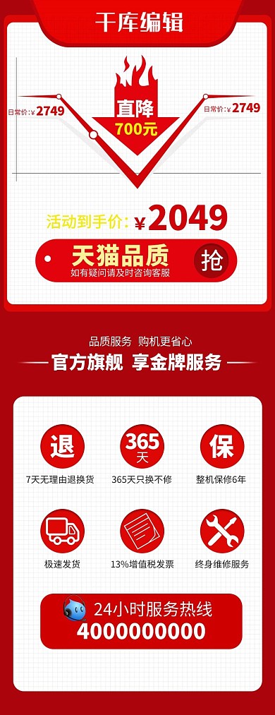 价格曲线品质服务简约电商详情页