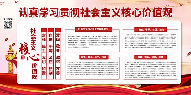 社会主义核心价值观红色简约展板