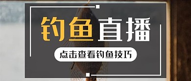 钓鱼直播鱼灰色摄影写实公众号首图