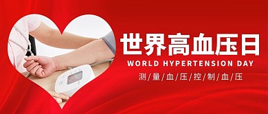 世界高血压日高血压日红色简约公众号首图