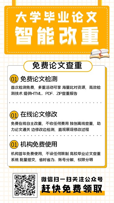 论文查重论文查重黄色简约手机海报