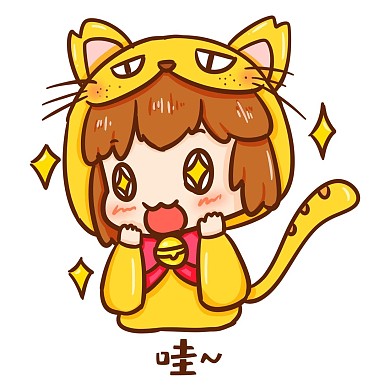 卡通猫耳少年惊叹表情包