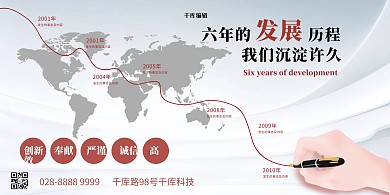 企业文化展板发展历程灰色简约展板