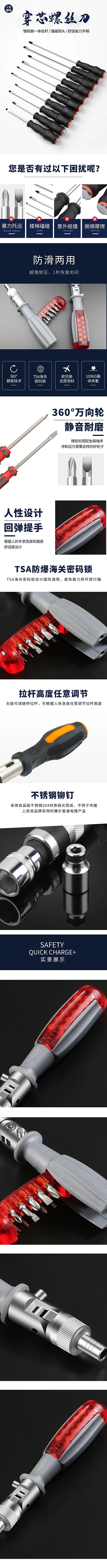 日用五金穿心螺丝刀蓝色简约详情页