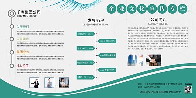 简约企业文化公司历史宣传展板