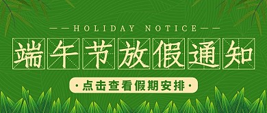 端午节放假通知绿色简约公众号首页