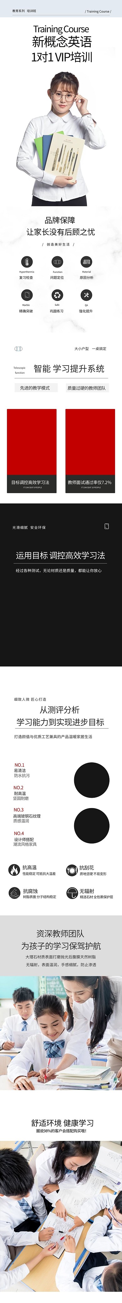 教育培训定制指导VIP培训绿色简约电商详情页