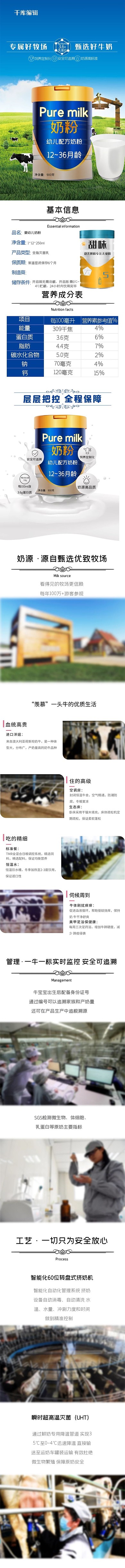 奶粉母婴绿色蓝色简约电商详情页