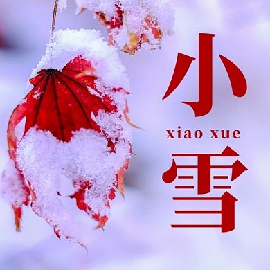 小雪二十四节气彩色简约公众号次图