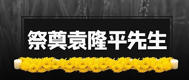 祭奠袁隆平先生摄影图黑色商务风公众号首图