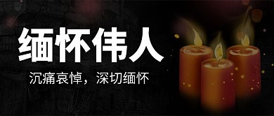 悼念缅怀伟人黑色简约公众号首图
