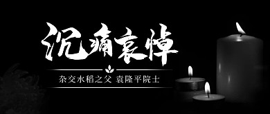 沉痛哀悼杂交水稻之父黑灰简约公众号首图