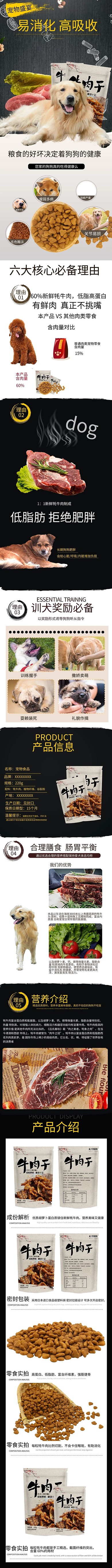宠物食品专用狗粮黑色简约风电商详情页
