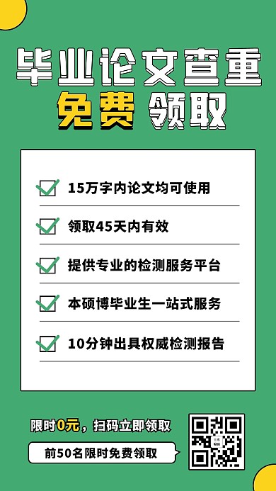 毕业论文查重绿色简约手机海报