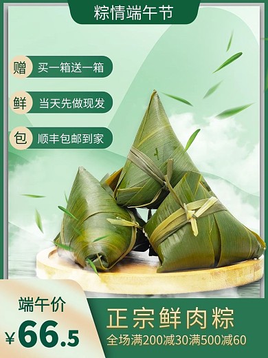 端午节粽子绿色促销电商主图