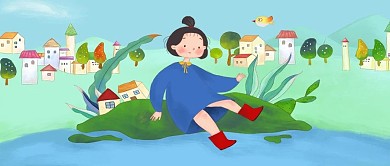 千库原创六一儿童节手绘卡通女孩海报