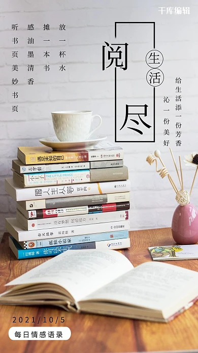 摄影图阅尽生活棕色朴素海报